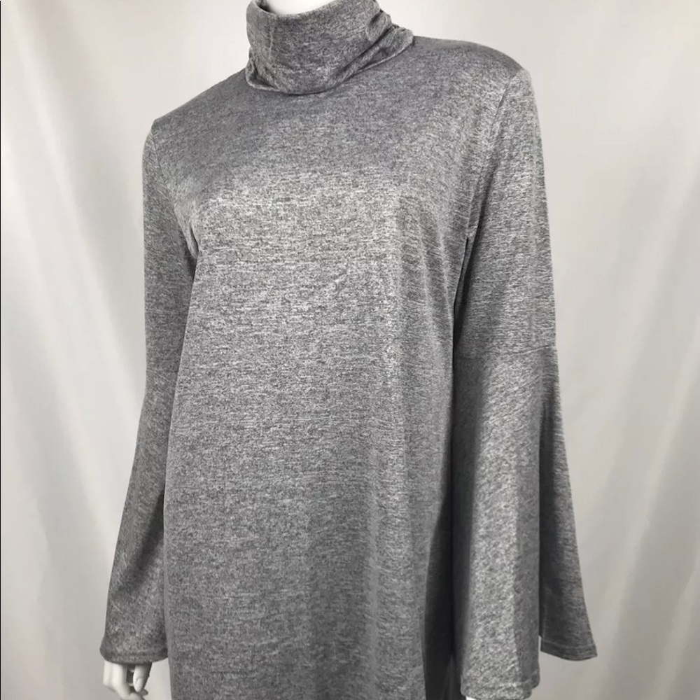Open Back High Neck Bell Sleeve